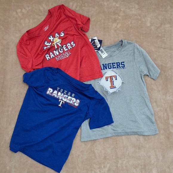 Texas Rangers MLB Baseball Kids T-Shirt 3-Piece Set Size 4T Red Blue Gray - Picture 1 of 6